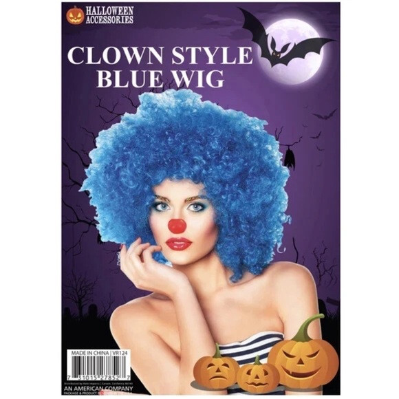 Blue Clown Style Wig - Picture 2 of 5
